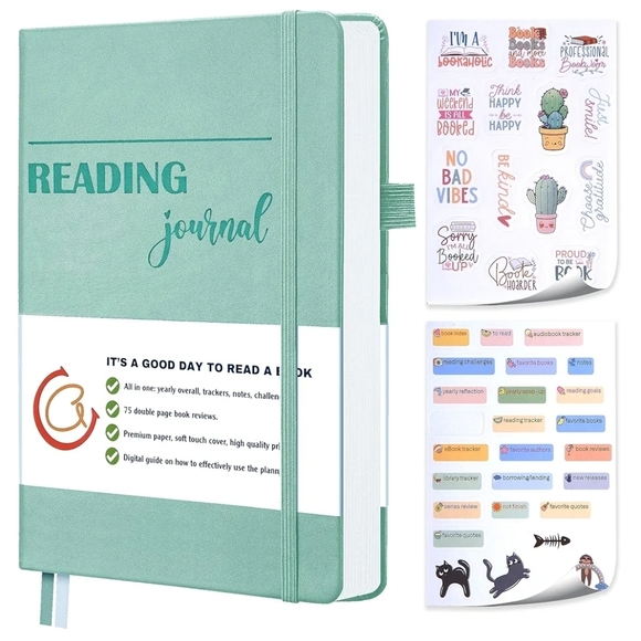 Other - Green Reading Journal with Stickers